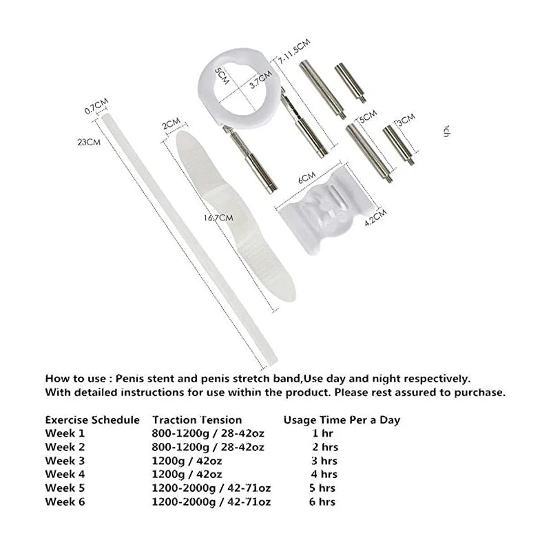 Dispositivo de tração para crescimento e alargamento peniano.