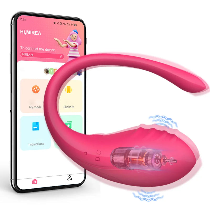 Vibrador feminino sem fio bluetooth controlado por celular. Estimulador do clitóris e massageador do ponto G. Brinquedo sexual divertido para casais.