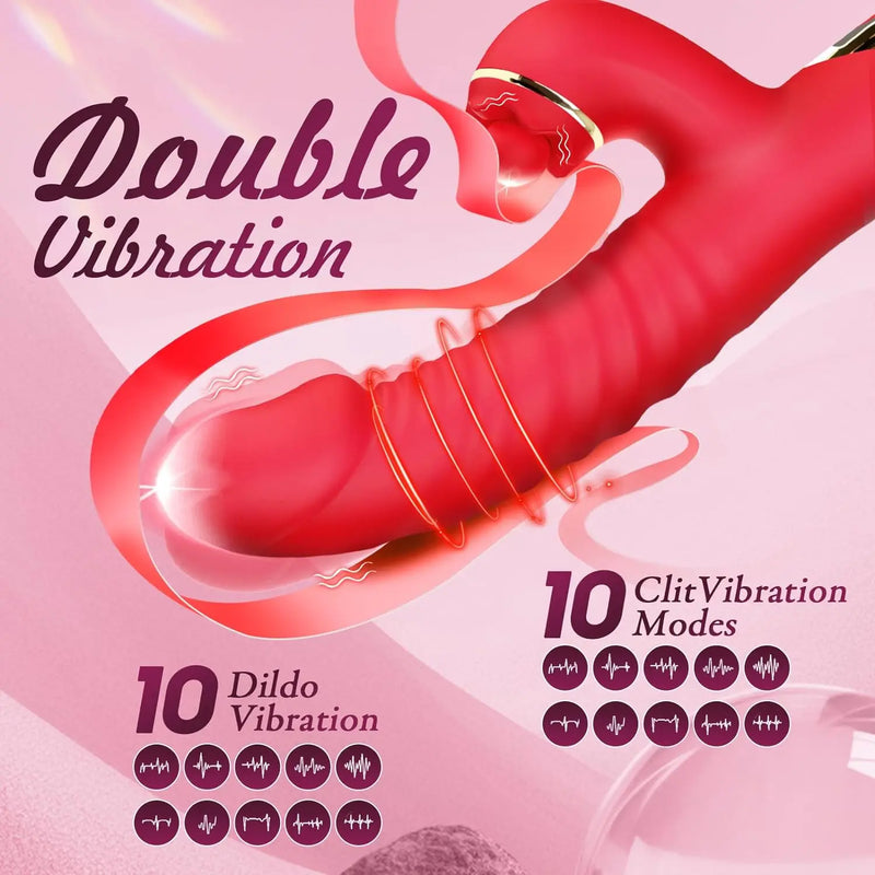 Vibrador de Sucção e Movimento: Descubra 10 Modos de Vibração para Intenso Prazer Feminino