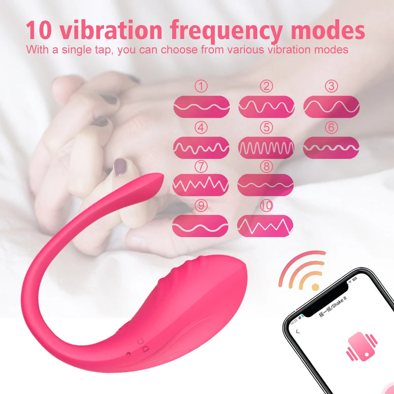 Vibrador feminino sem fio bluetooth controlado por celular. Estimulador do clitóris e massageador do ponto G. Brinquedo sexual divertido para casais.