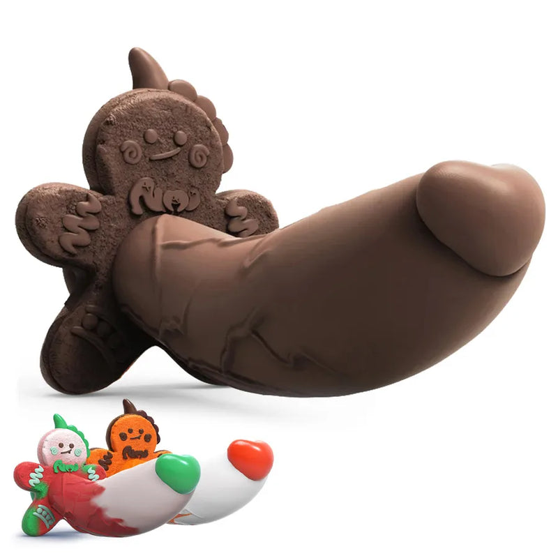 Dildo Biscoito Decorativo com Ventosa Forte para Fantasias Sensuais