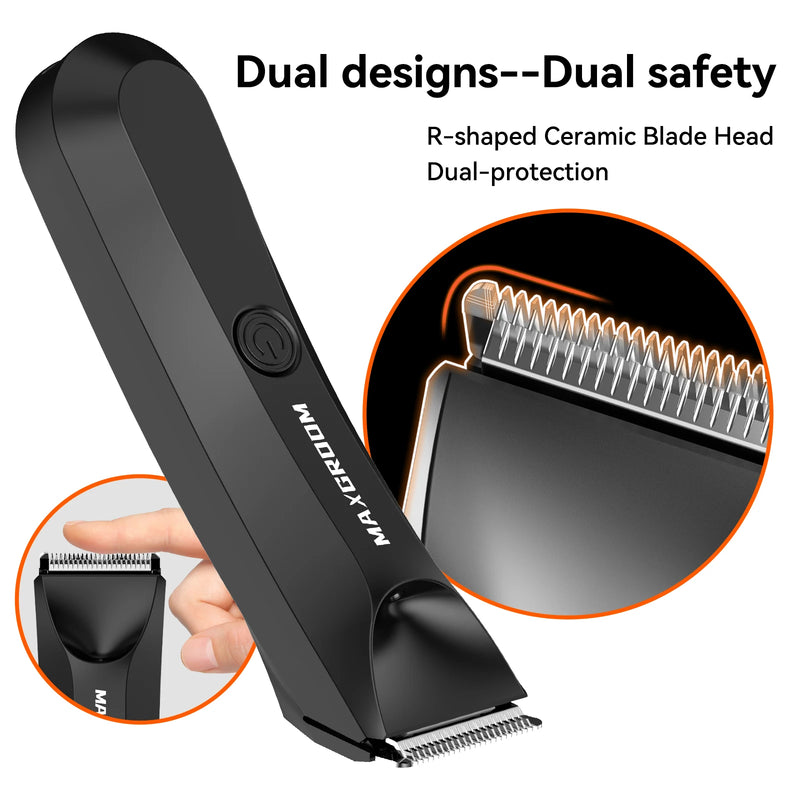 MAXGROOM Body Hair Trimmer: Precisão, Conforto e Estilo Para o Corpo e Partes Íntimas.