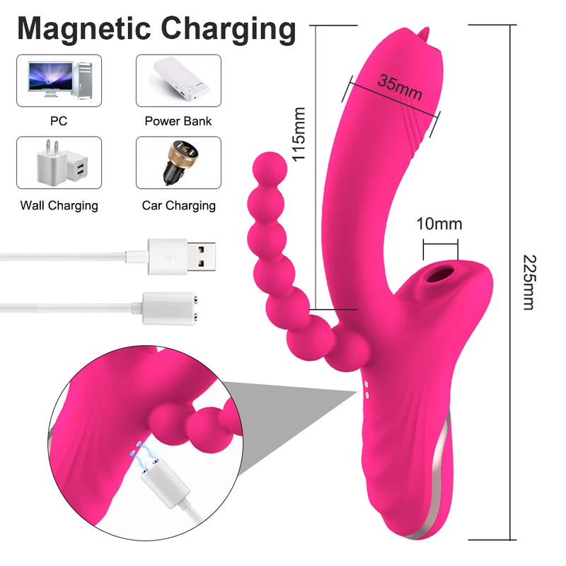 Vibrador Clitoriano Poderoso: Descubra o Prazer Intenso com Estimulação 3D e 20 Modos de Vibração, Sucção e Lambida!