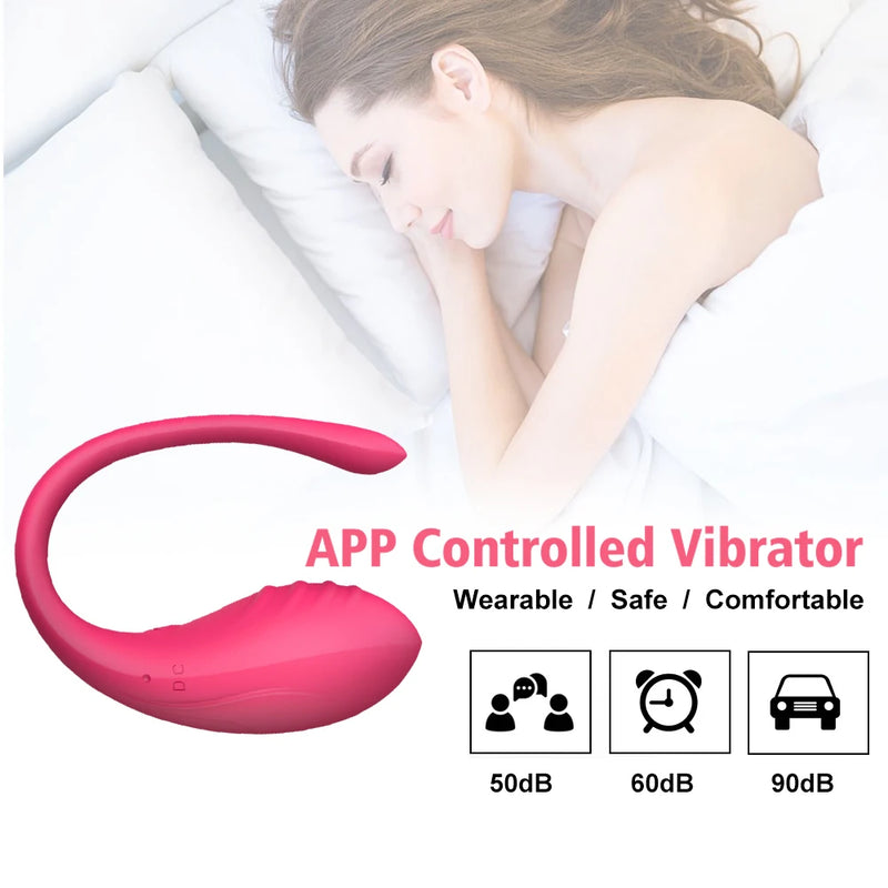 Vibrador feminino sem fio bluetooth controlado por celular. Estimulador do clitóris e massageador do ponto G. Brinquedo sexual divertido para casais.